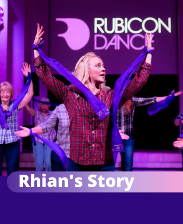 Rhian during a performance with one of the Rubicon groups she leads. Click here to read Rhians story.